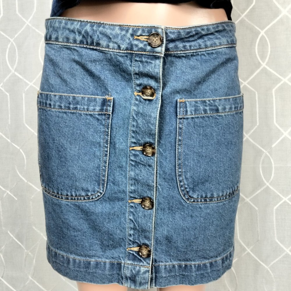 'We the Free' Button Front Denim Mini Skirt…31